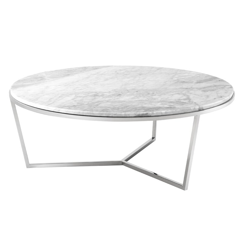 Theodore Alexander TA Studio Fisher 47"" Marble Cocktail Table - Image 0