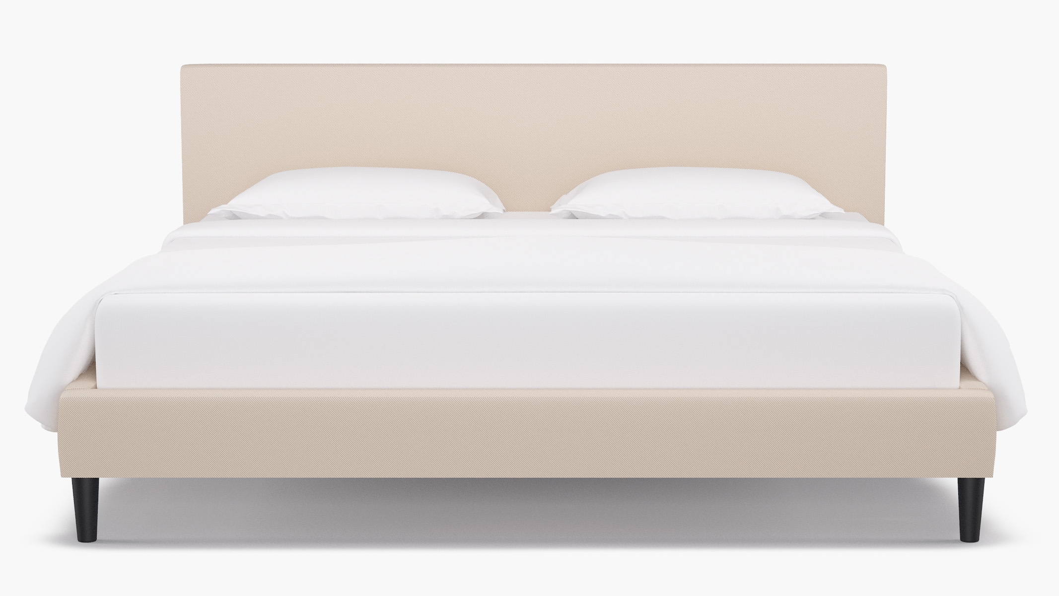 Mid-Century Platform Bed, Natural Twill, King - Image 0