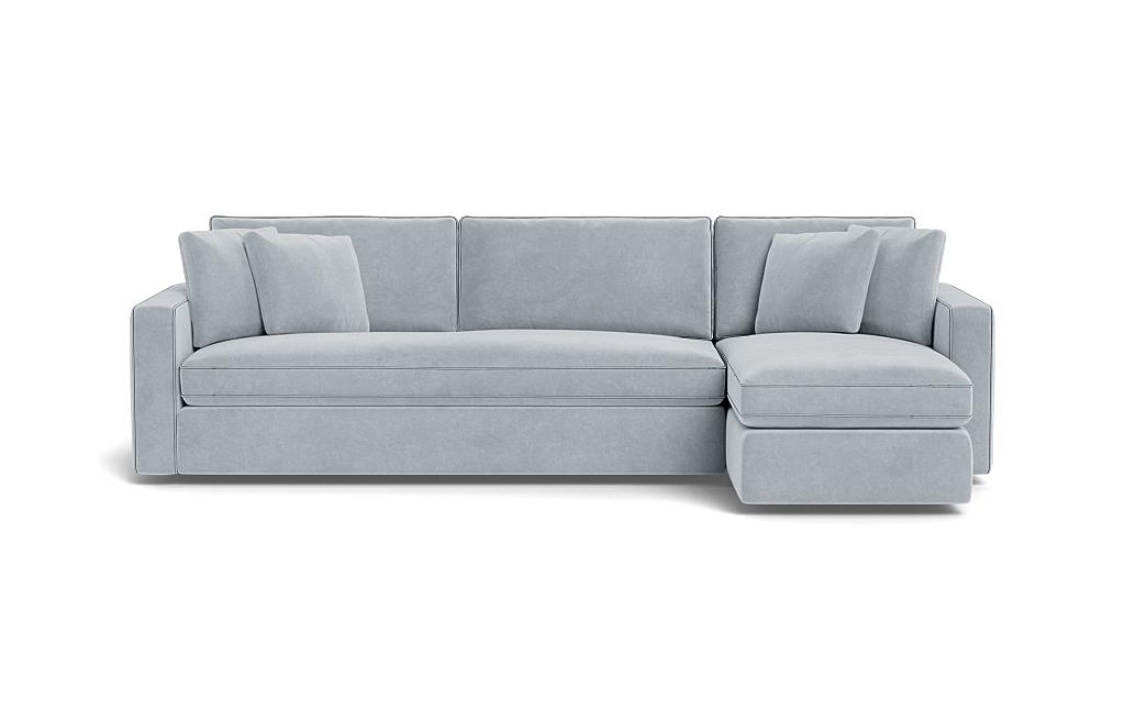 James 3-Seat Right Chaise Sectional with Storage with Custom Piping - Image 0