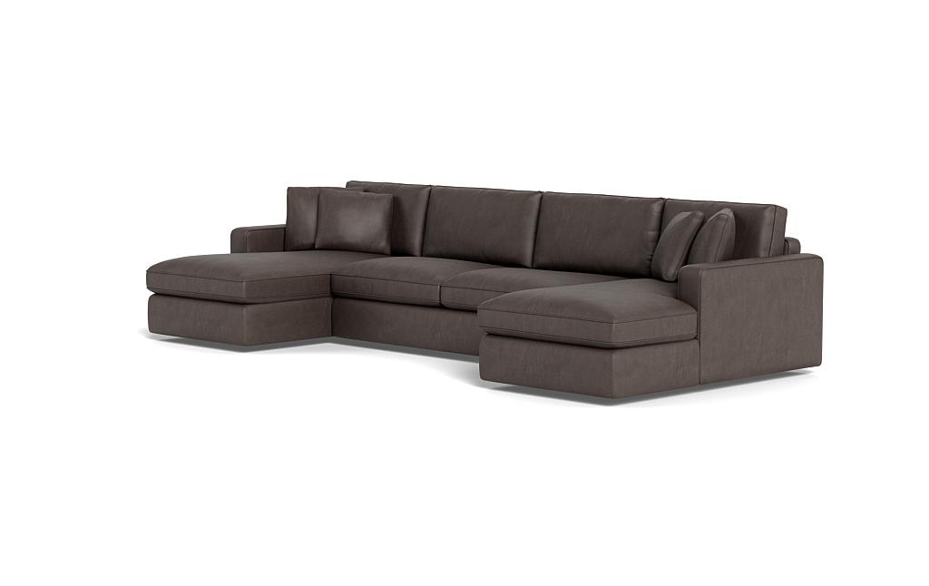 James Leather 3-Piece 4-Seat U Chaise Sectional - Image 2