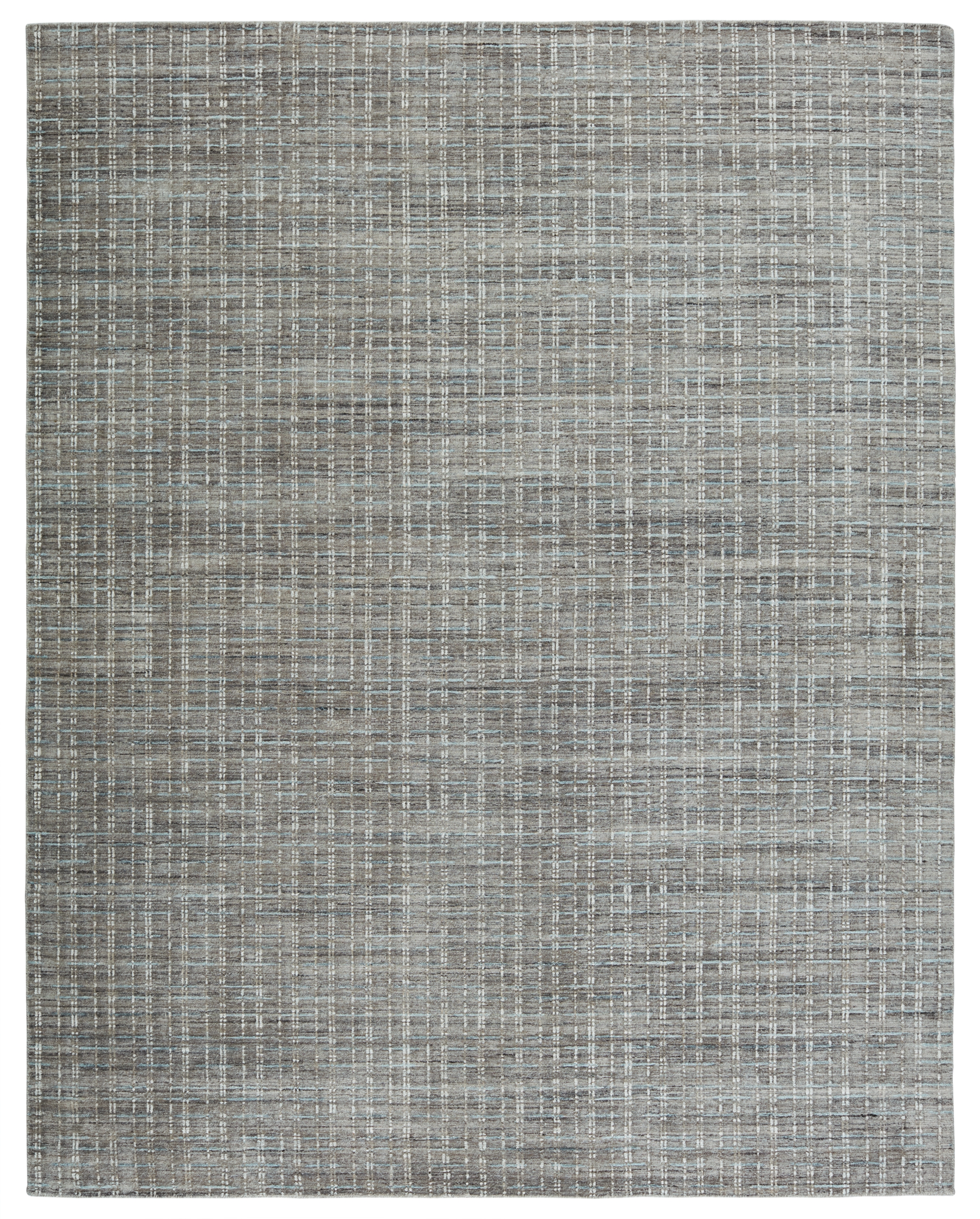 Thaddea Handmade Striped Gray/ Blue Area Rug (8'X10') - Image 0