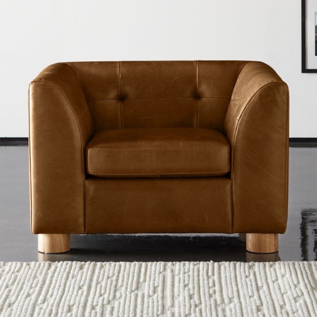Kotka Tobacco Tufted Leather Chair - Image 0
