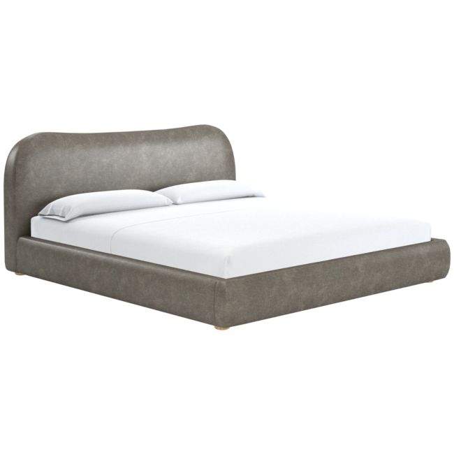 Diana Bello Grey Leather King Bed - Image 0
