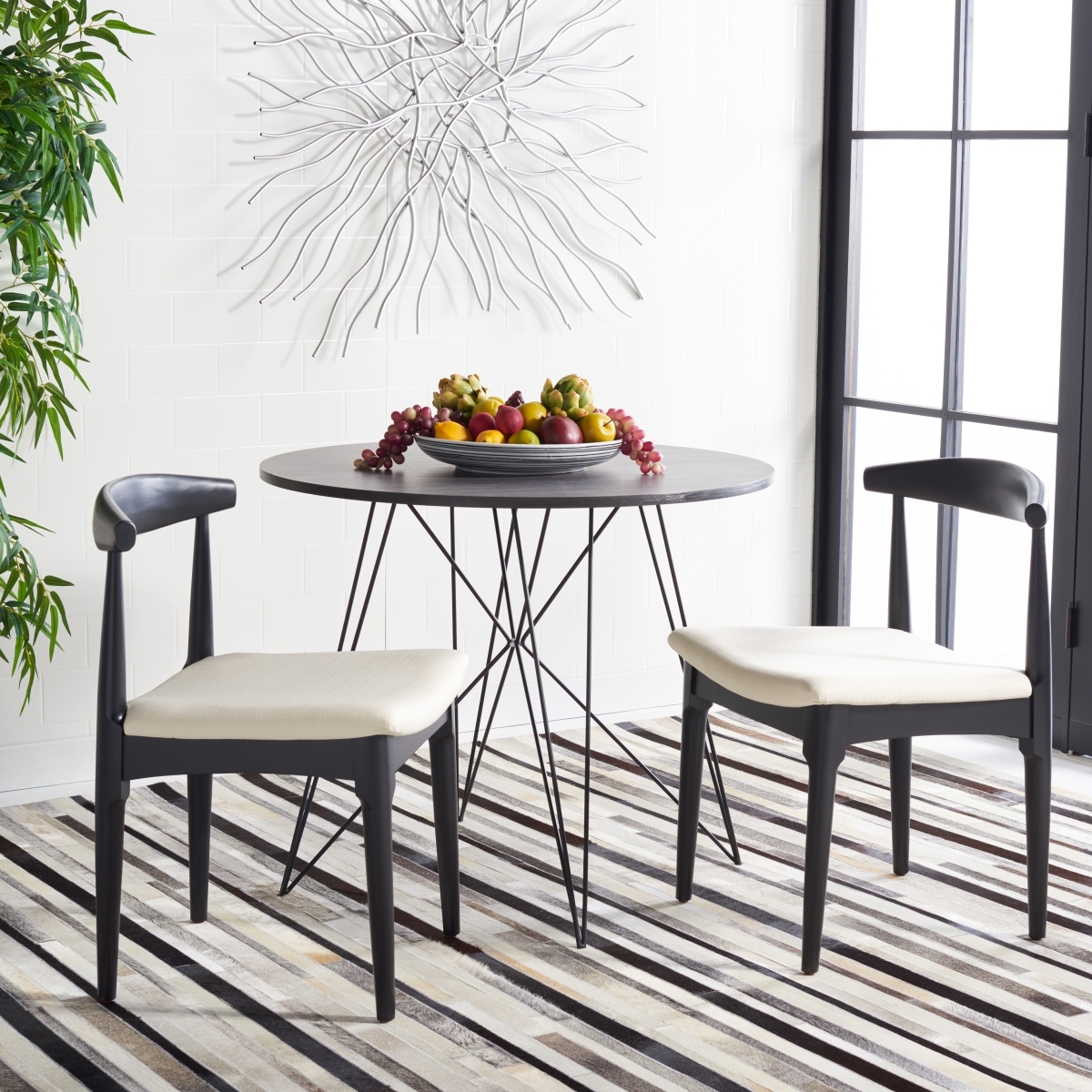 Lionel Retro Dining Chair - Black / White - Safavieh - Image 1
