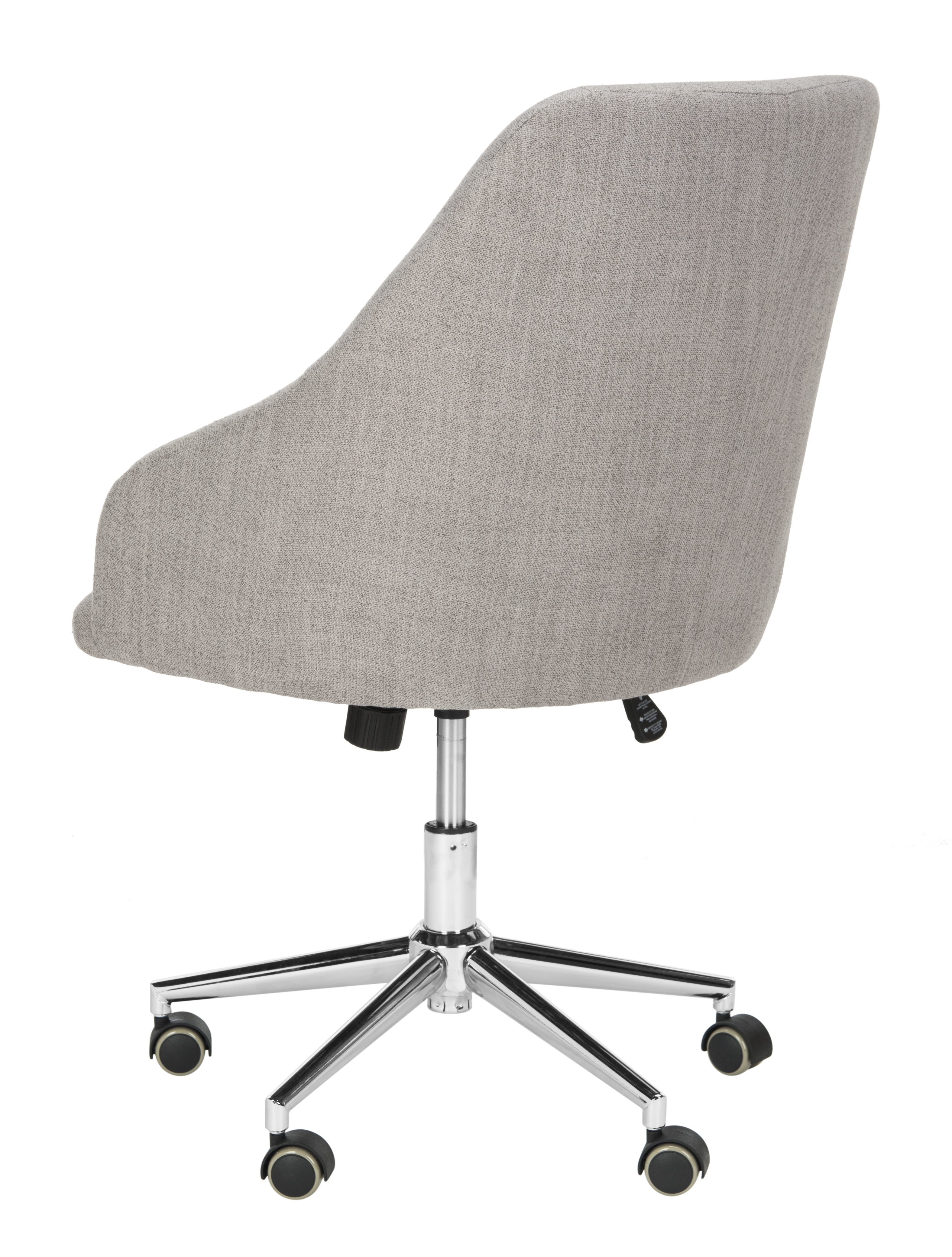 Adrienne Linen Chrome Leg Swivel Office Chair - Grey/Chrome - Safavieh - Image 3