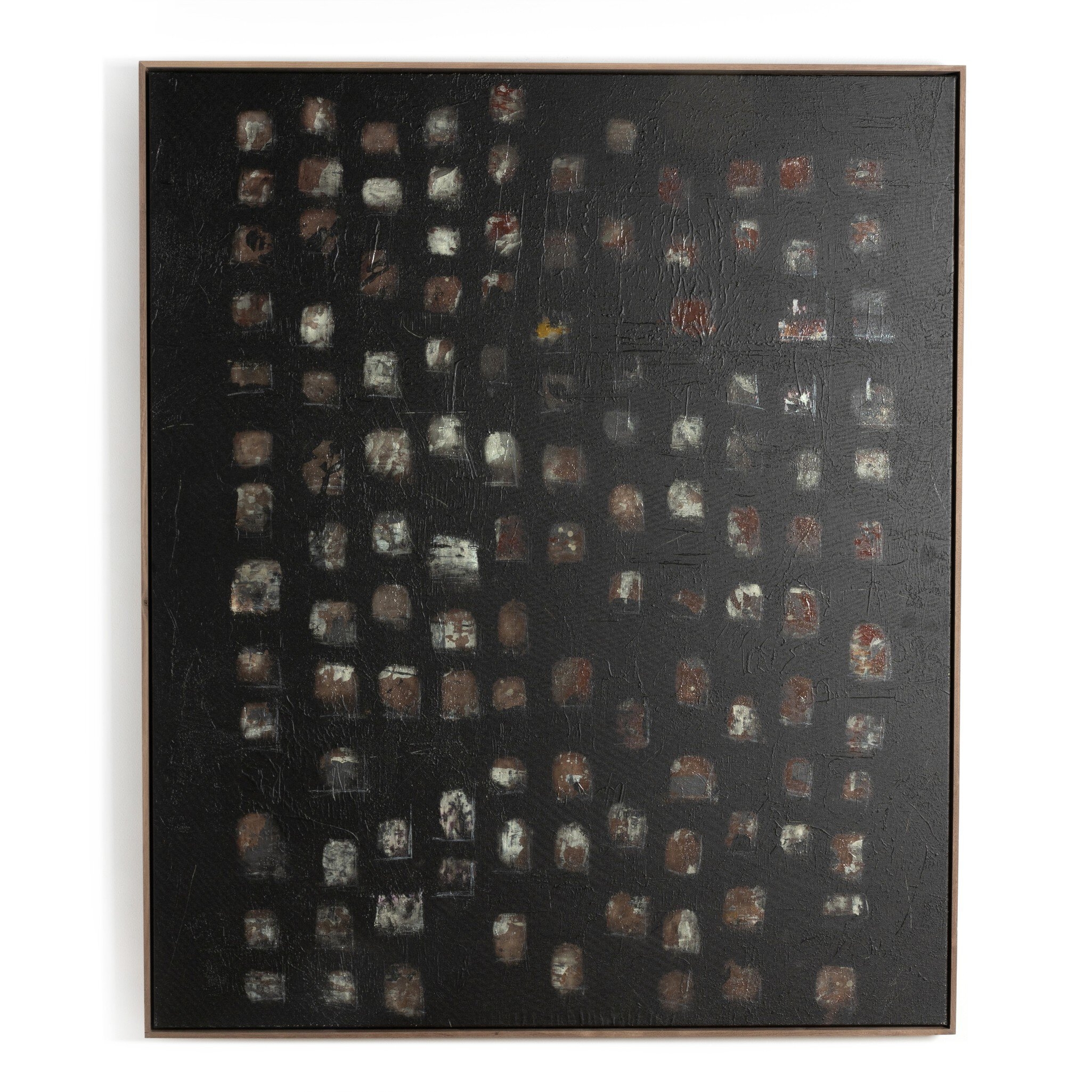 Oculus Black II by Jamie Beckwith - Rustic Walnut Floater - Image 0