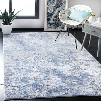 Grafton Abstract Blue Area Rug - Image 0
