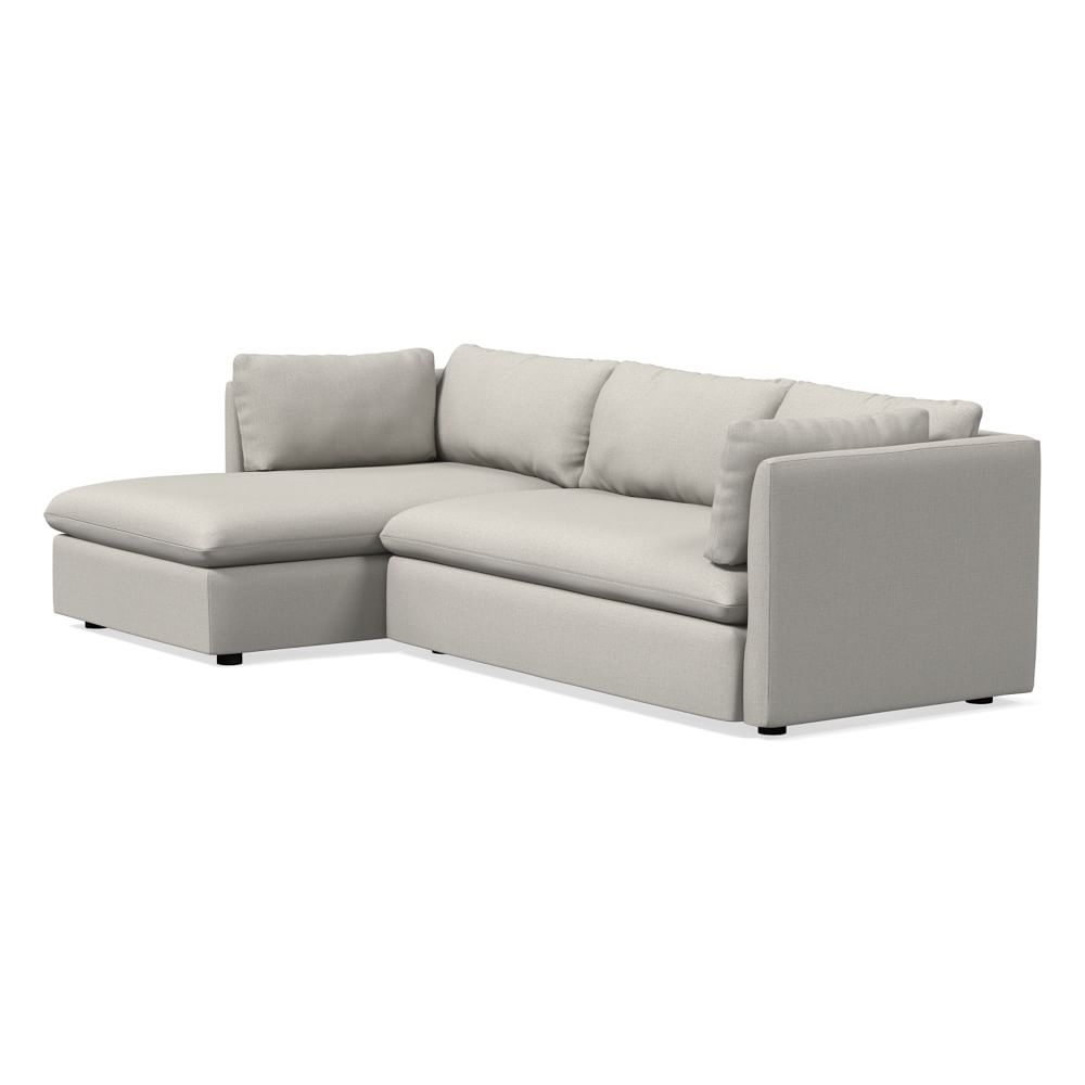 Shelter 105" Left 2-Piece Chaise Sectional, Yarn Dyed Linen Weave, Frost Gray - Image 0