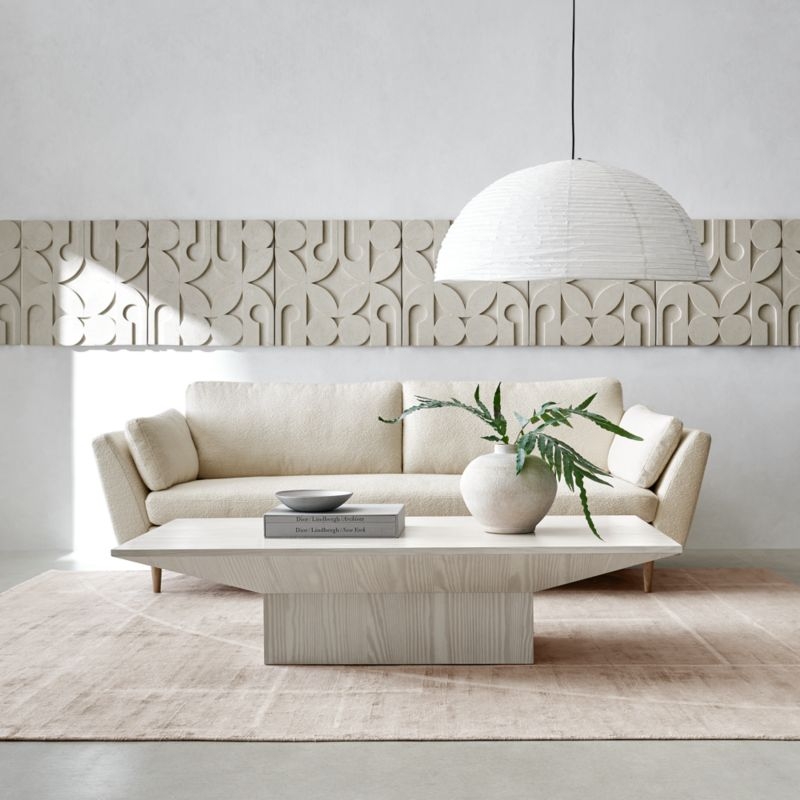 Icon Whitewashed Pine Wood 60" Rectangular Coffee Table - Image 1