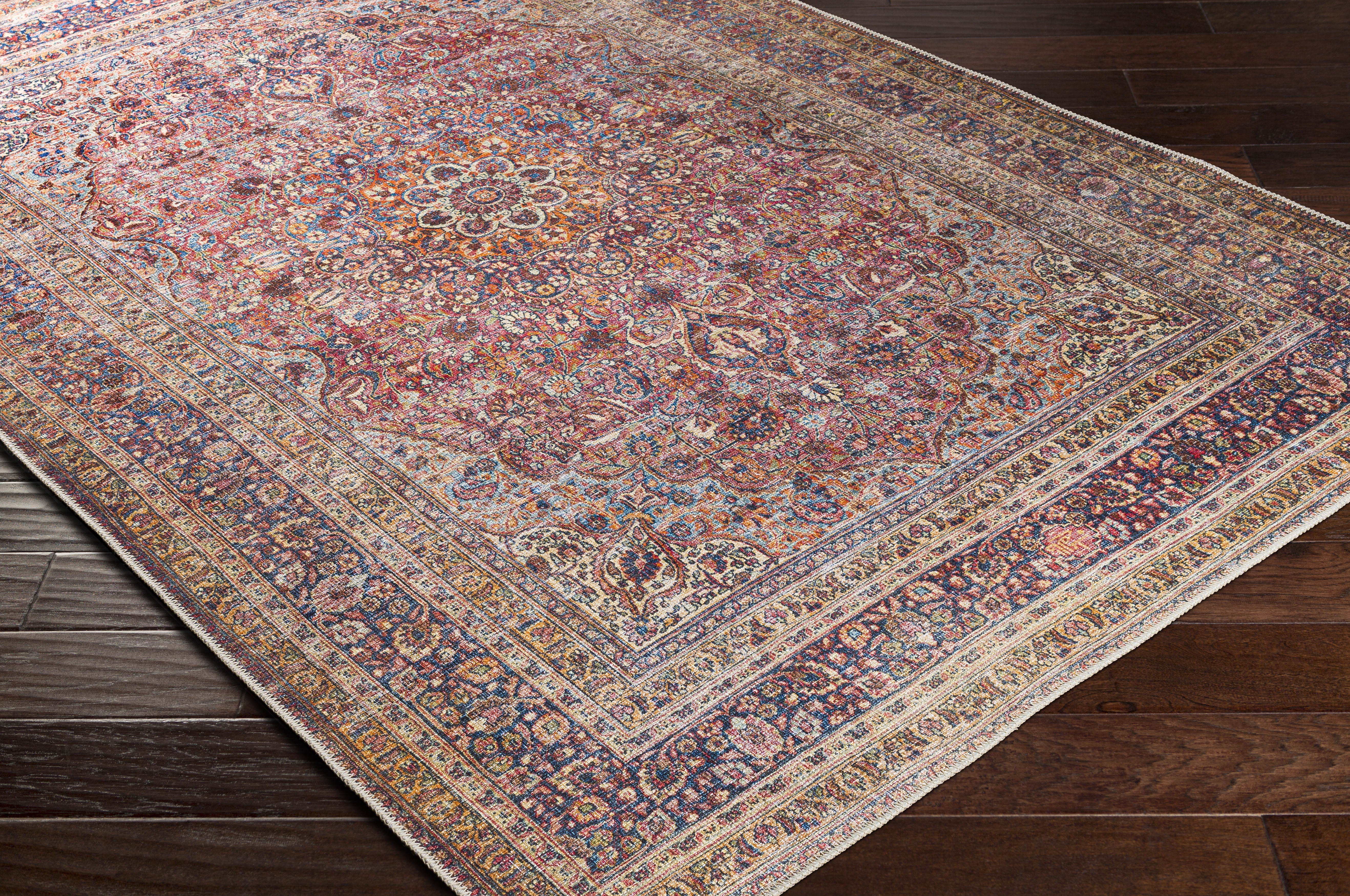 Amelie Orange Indoor 7'10" x 10'2" Machine Woven Rug - Image 2