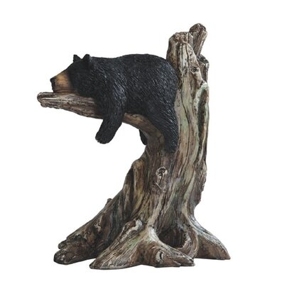 Trogdon Bear Sleeping in Tree Figurine - Image 0
