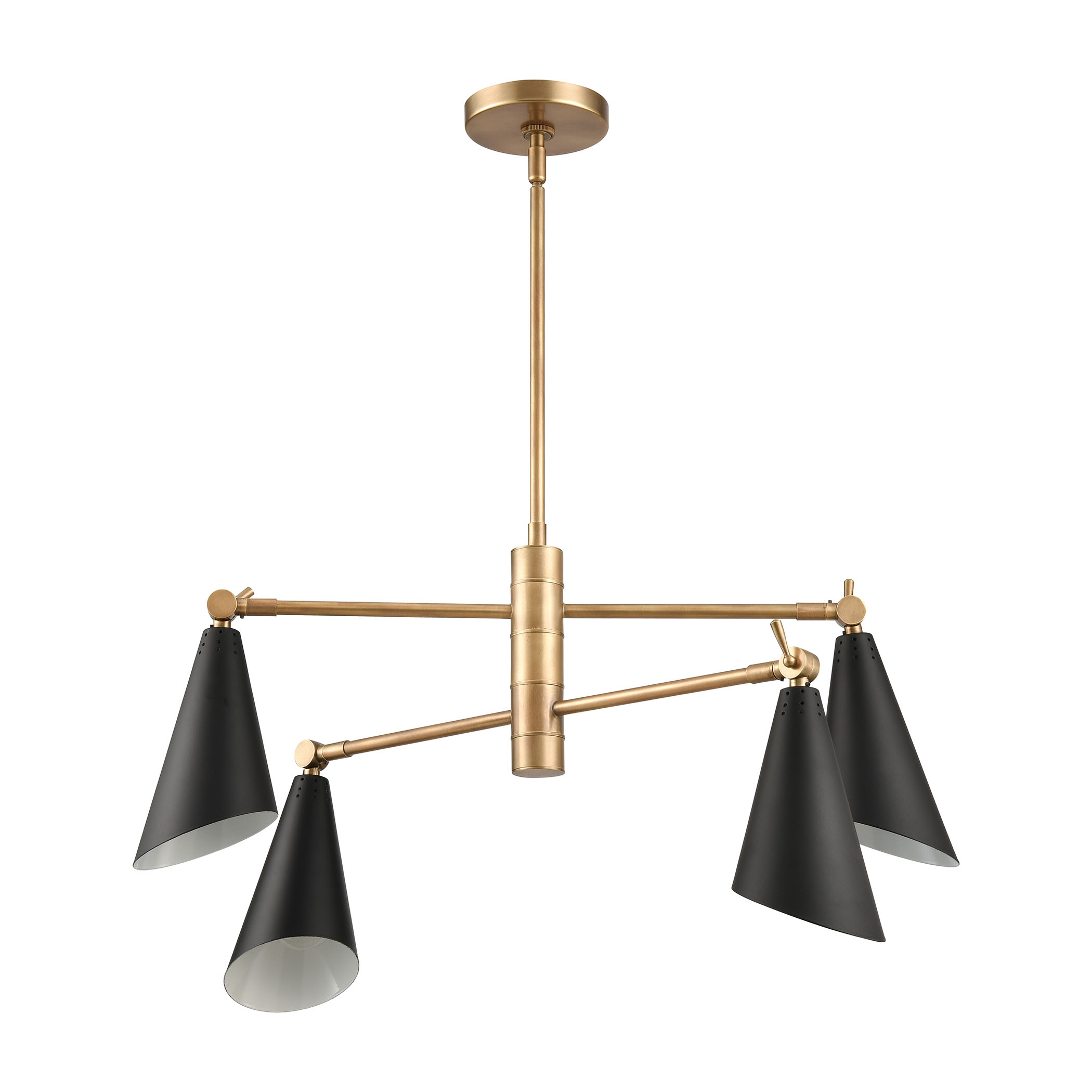 Calder 26'' Wide 4-Light Chandelier - Natural Brass - Image 1