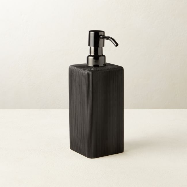 Parello Pleated Black Soap Pump - Image 0