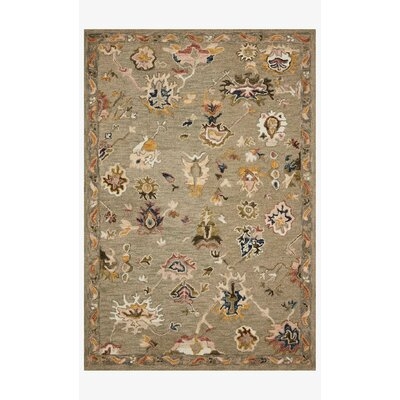 Areal Hand Hooked Wool Gray Rug - Image 0