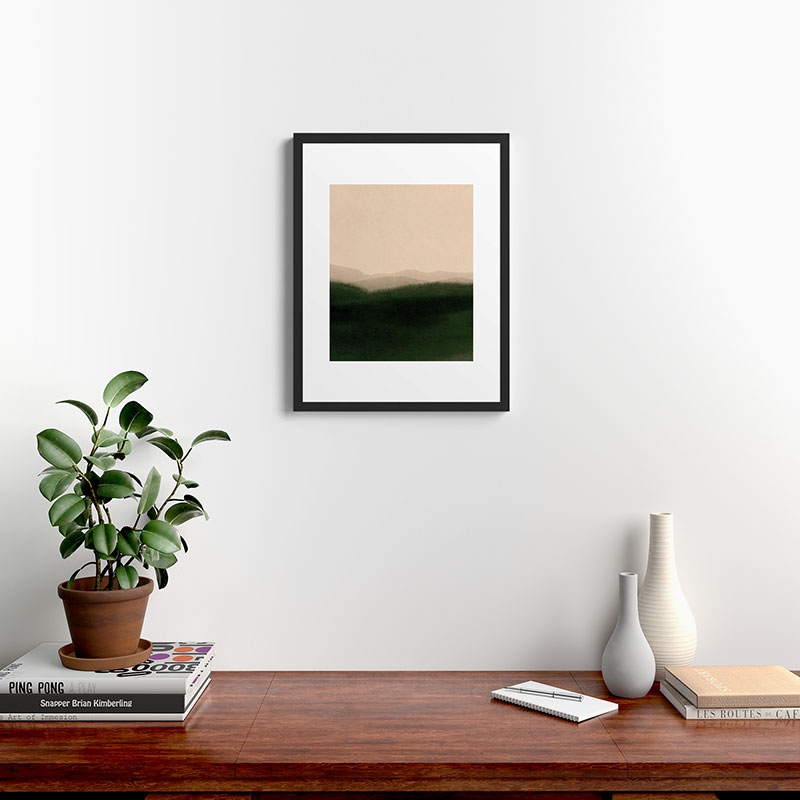 Green Hills by Iris Lehnhardt - Framed Art Print Modern Black 18" x 24" - Image 1