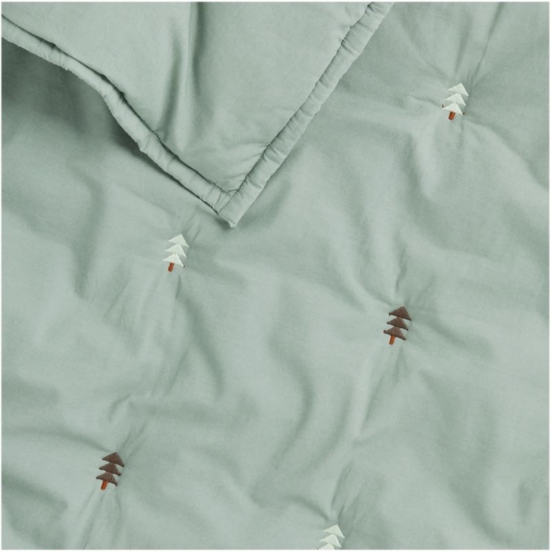 Puffy Down Tree Icon Green Kids Throw Blanket - Image 4