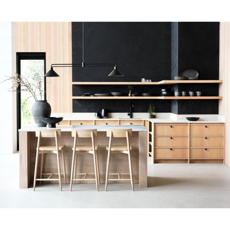 Oaklynn Natural Oak Wood Counter Stool - Image 1