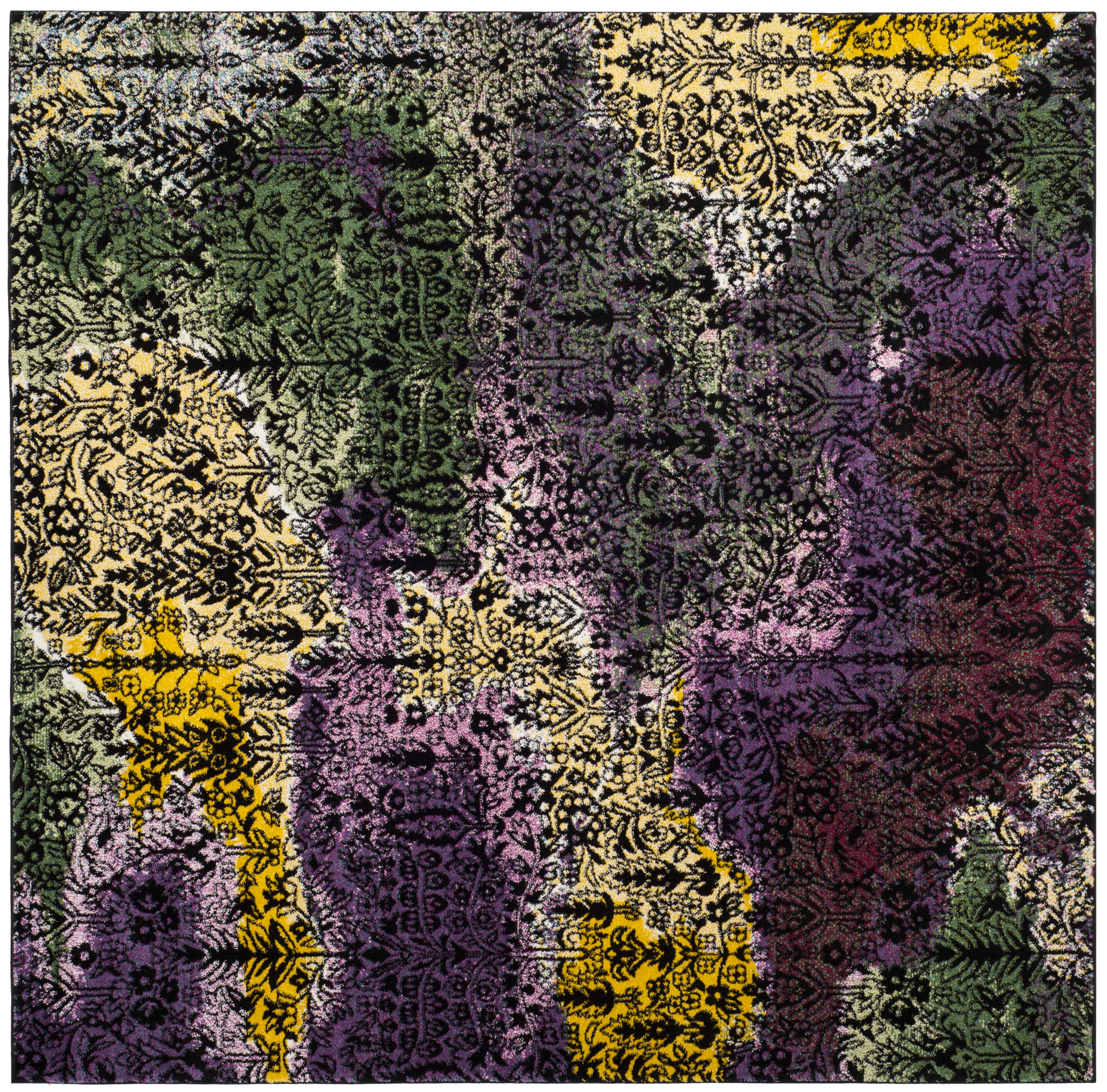 Arlo Home Woven Area Rug, WTC673H, Light Yellow/Green,  6' 7" X 6' 7" Square - Image 0