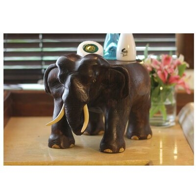 Vitelli Elephant At Work Wood Figurine - Image 0