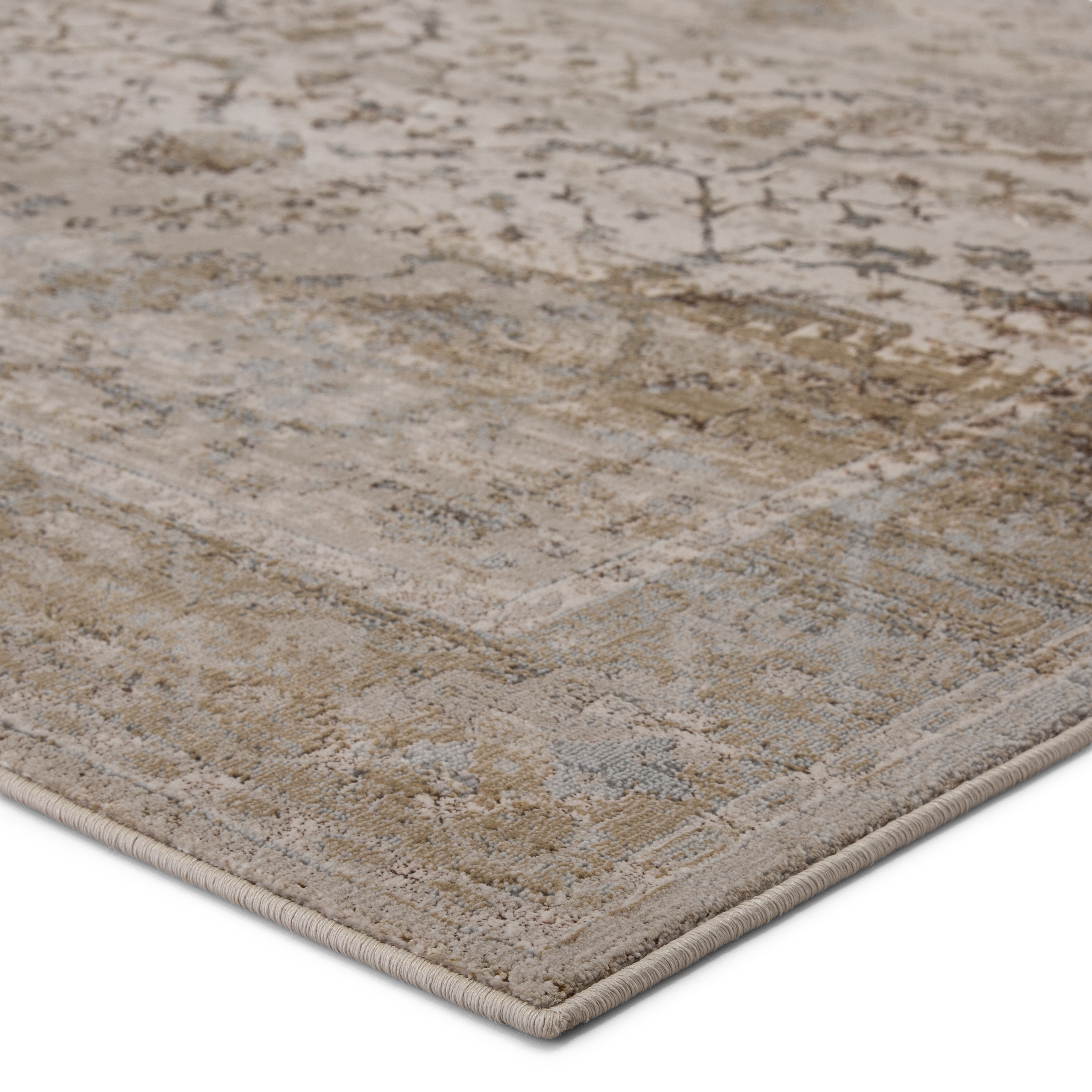 Vibe by Tajsa Medallion Gray/ Gold Area Rug (5'X7'6") - Image 1