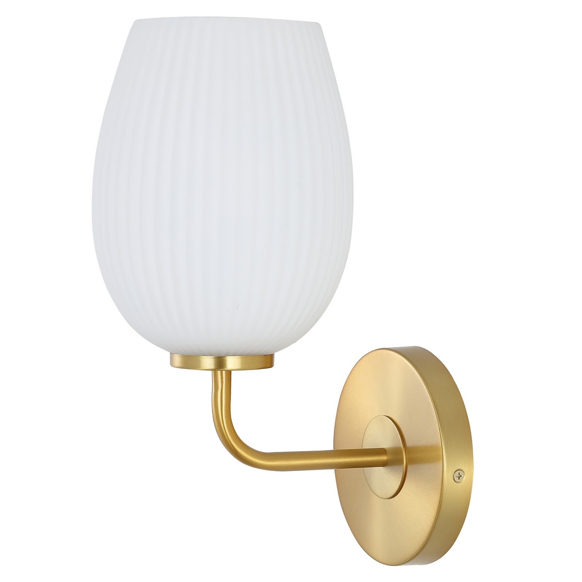 Idina 8.25" Wall Sconce - Brass / White - Safavieh - Image 0