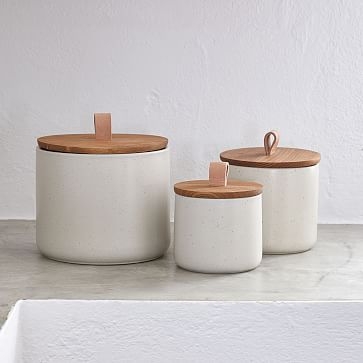 Pacifica Canister, Vanilla, Large, 8" - Image 1