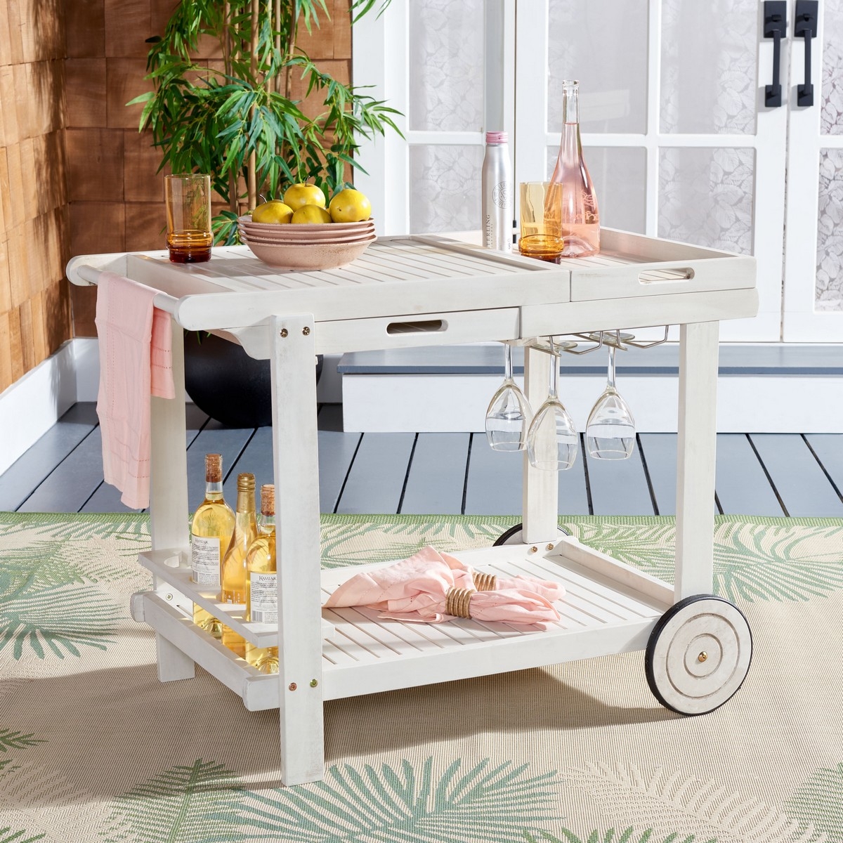 Orland Tea Trolly - White - Safavieh - Image 1