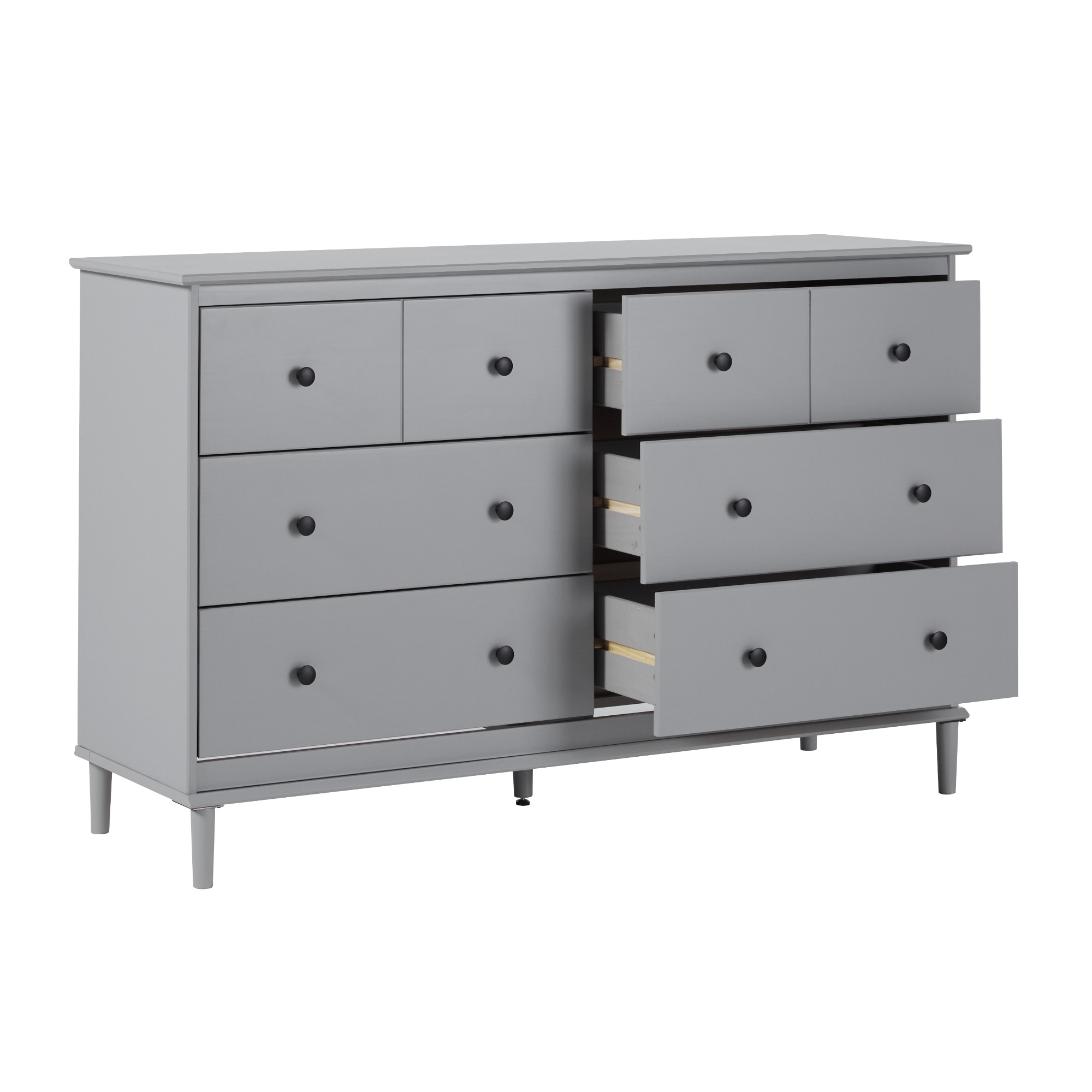 Classic 6-Drawer Solid Wood Dresser - Grey - Image 5