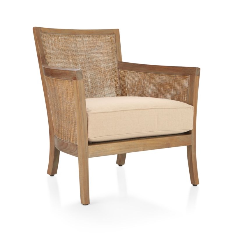 Blake Grey Wash Rattan Chair with Fabric Cushion - Image 6