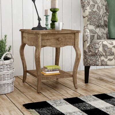 Francoise Solid Wood End Table With Storage - Image 0
