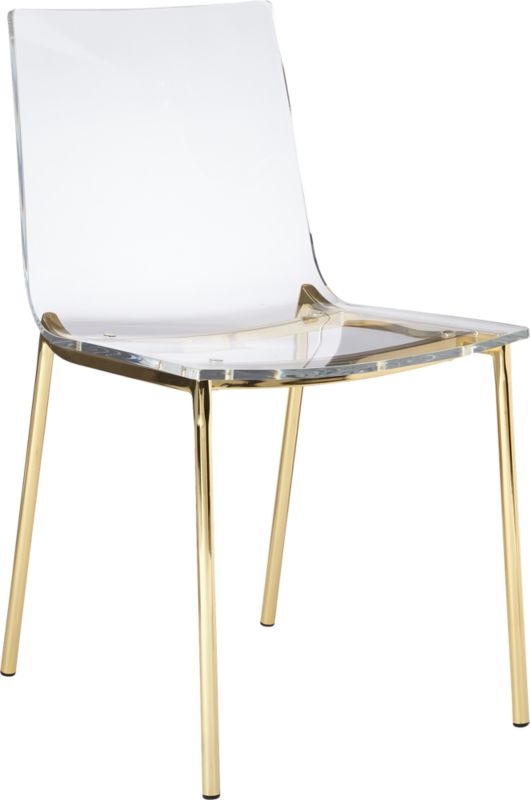 Chiaro Clear Dining Chair with Gold Legs - Image 2