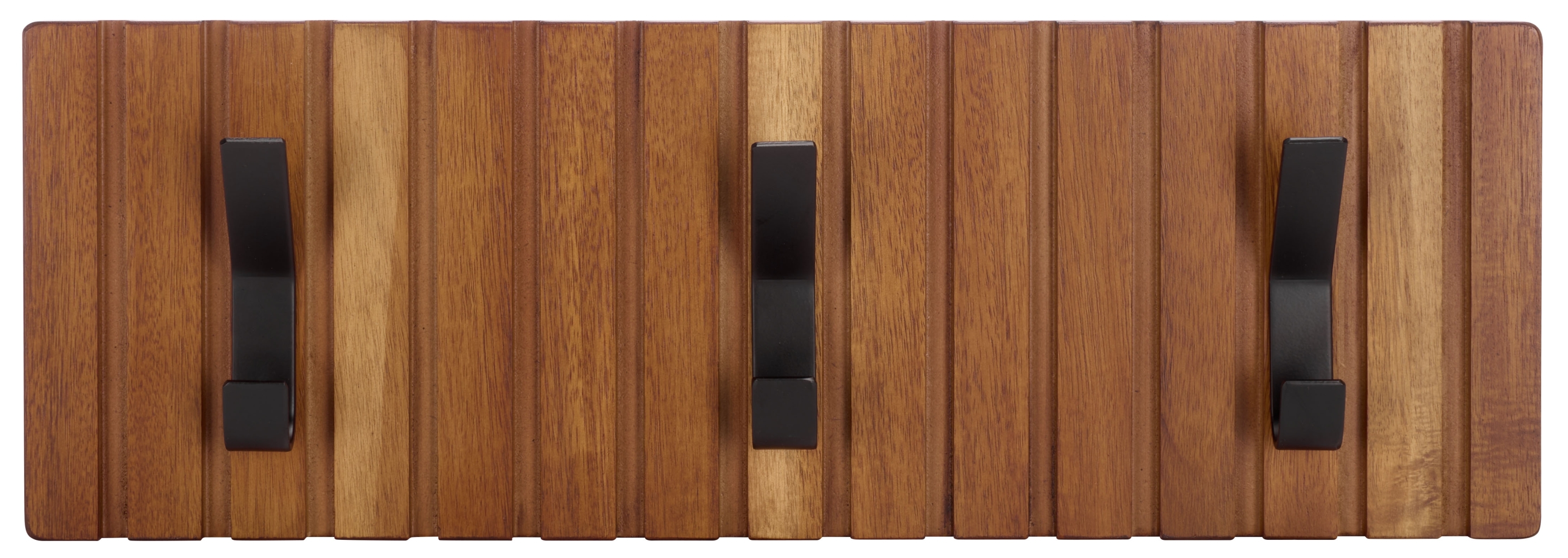 Fraizer 3 Hook Wall Mounted Coat Rack - Natural Acacia / Black - Image 0