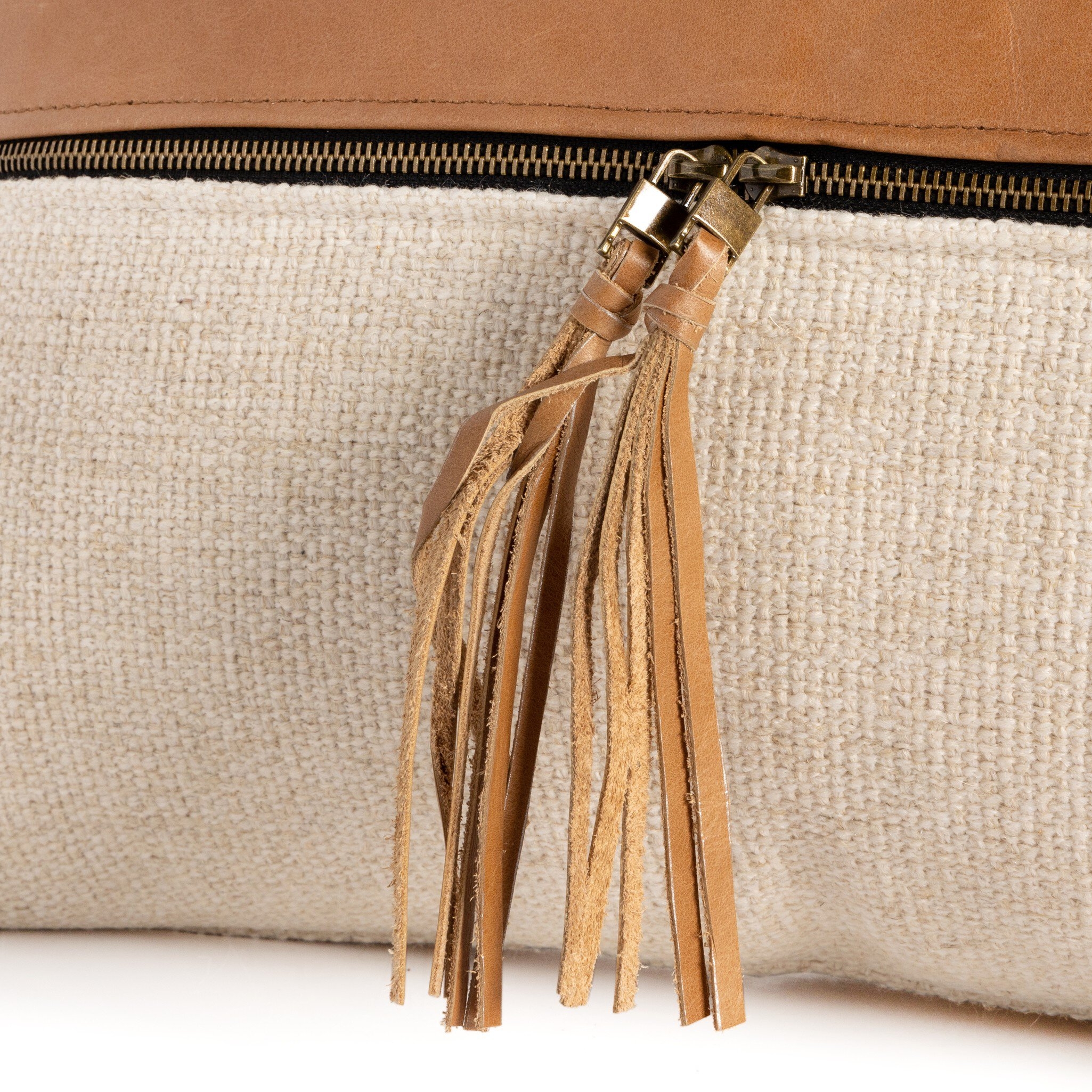 Leather & Linen Pillow - Sonoma Butterscotch - Image 5