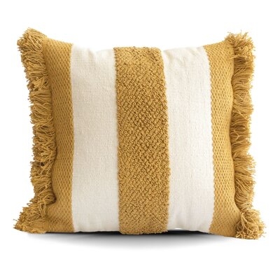 Logan Fringe Pillow Cover Yellow 18X18 - Image 0