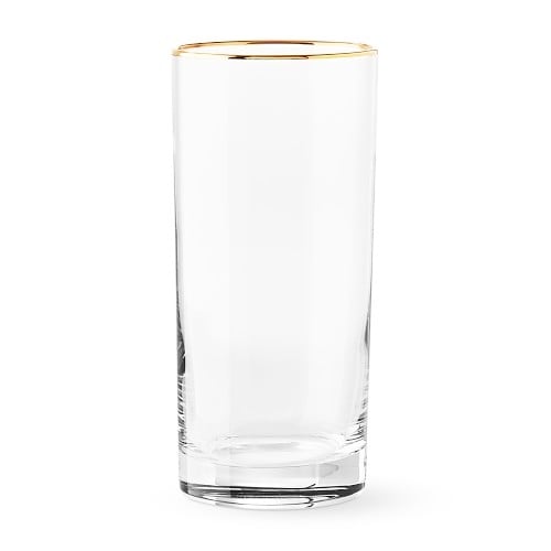 Gold Rim Highball Glasses, Set of 4 - Image 0
