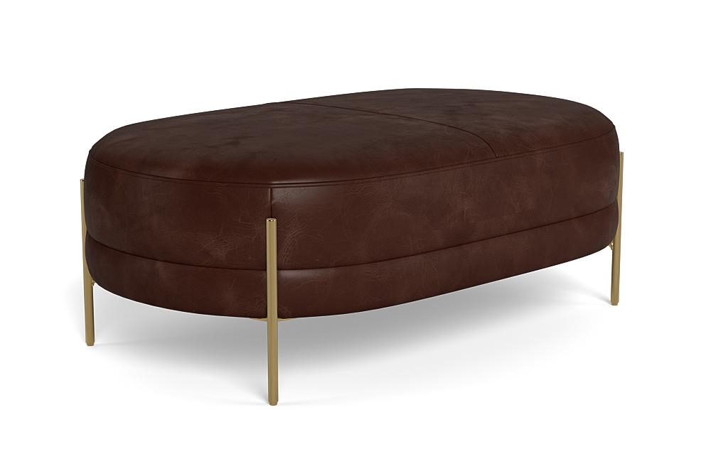 Fiona Leather Ottoman - Image 1