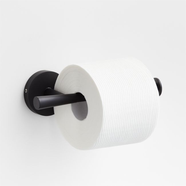 Tapered Matte Black Wall-Mounted Toilet Paper Holder - Image 0