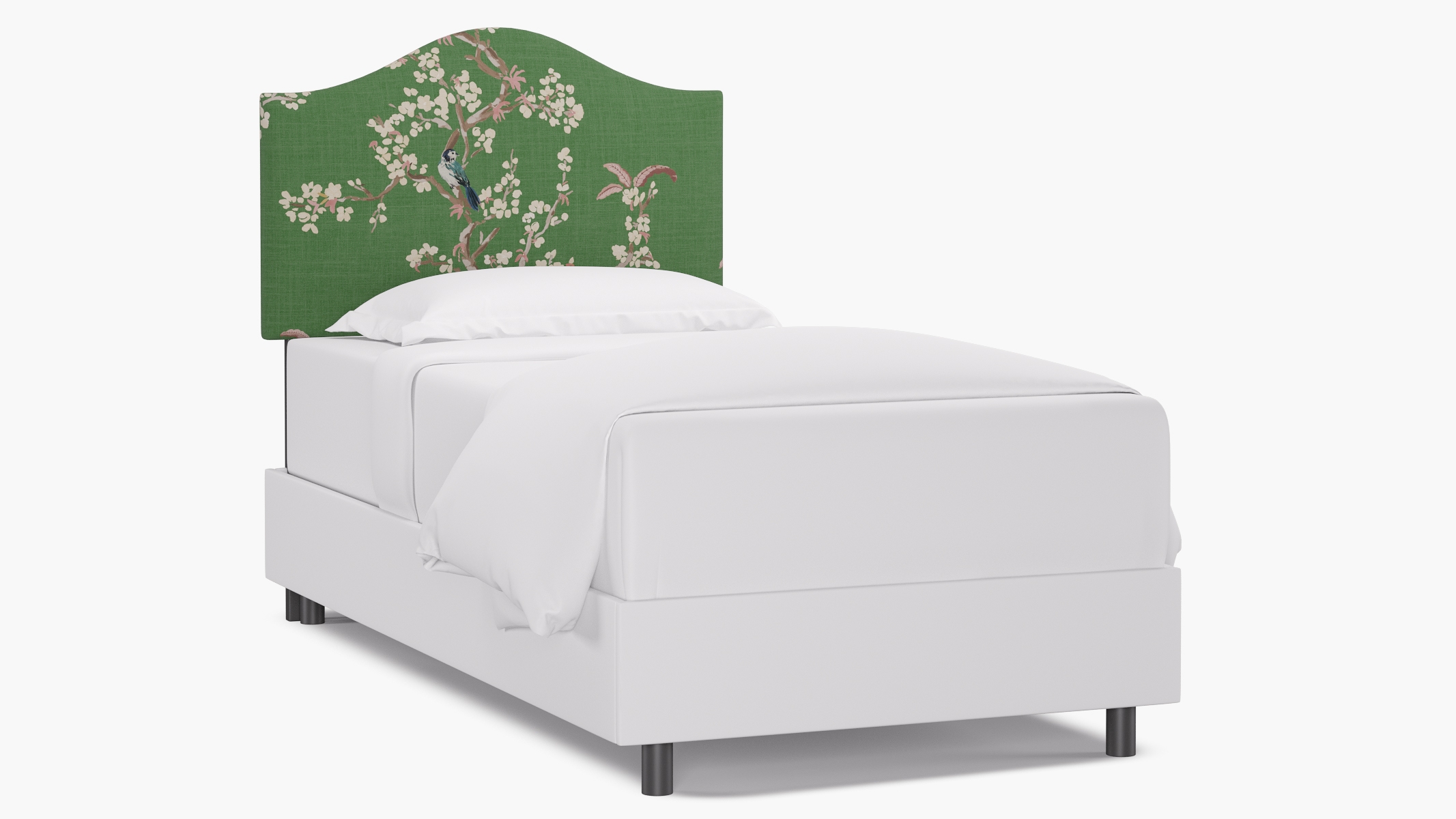 Camelback Headboard, Jade Cherry Blossom, Twin - Image 0