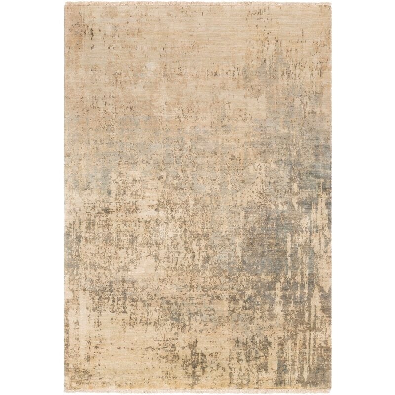 Surya Hand-Knotted Wool Camel/Gray Area Rug - Image 0