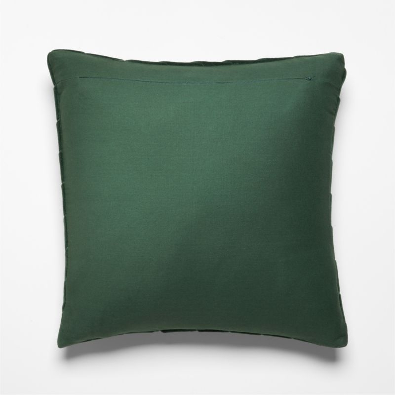 Leger Emerald Green Velvet Throw Pillow with Down-Alternative Insert 18" - Image 4
