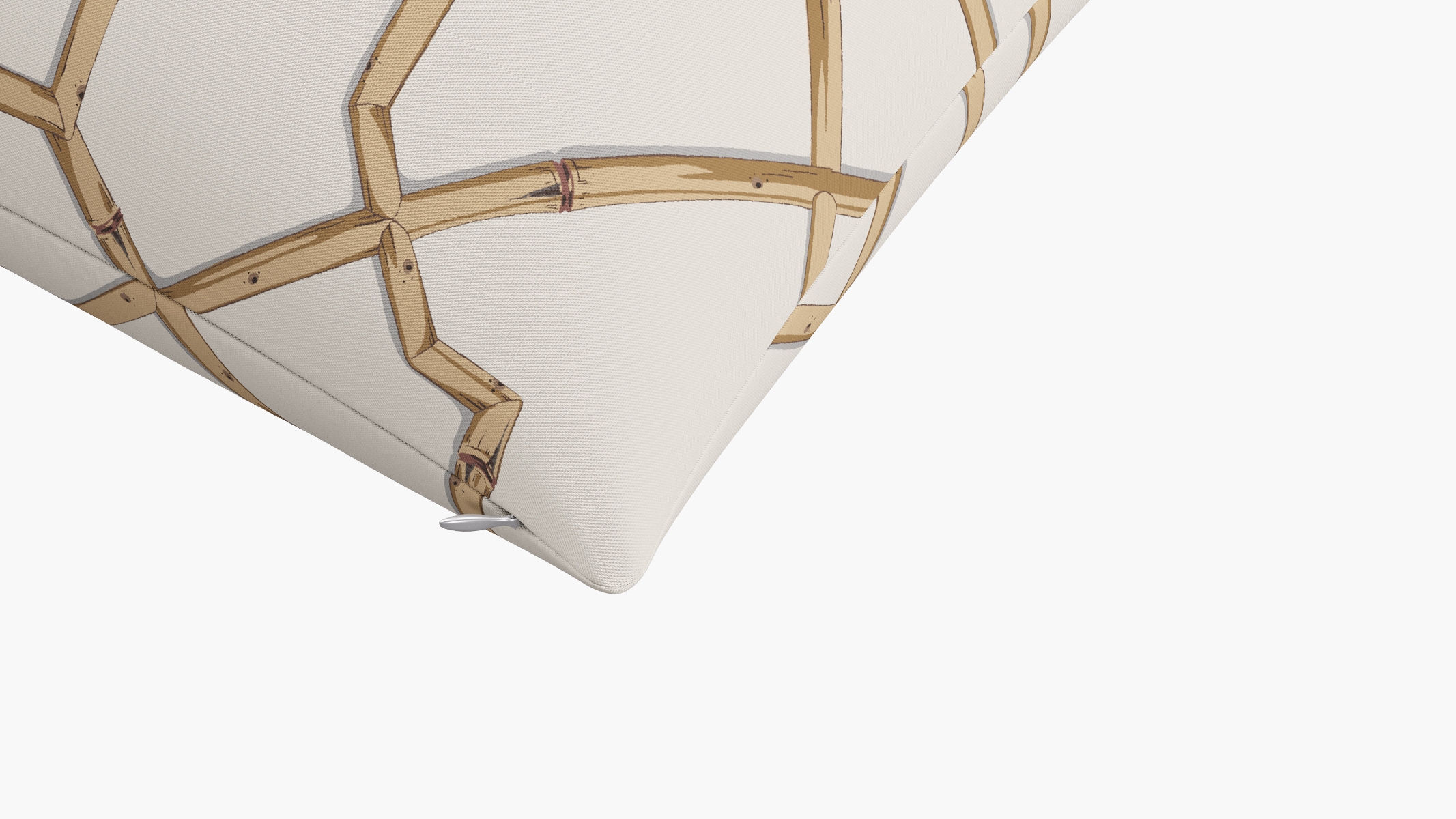 Outdoor 26" Throw Pillow, Tan Baldwin Bamboo, 26" x 26" - Image 1