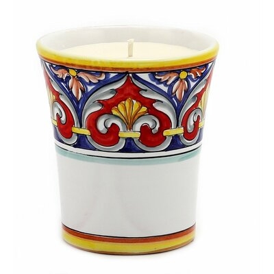 Deruta Candles: Contempo Cup Candle ~ Deruta Todi Design - Positano Lemon - Image 0