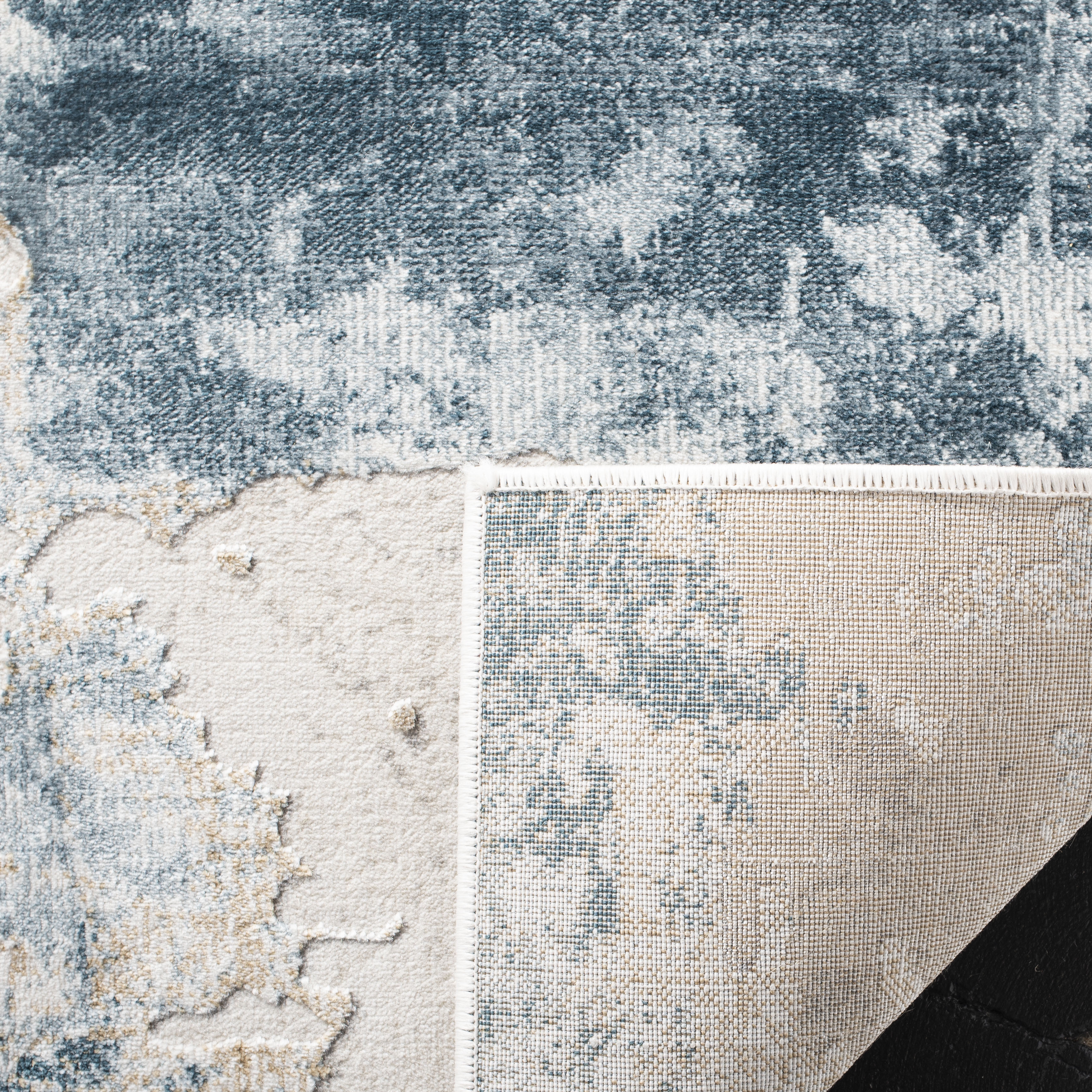 Arlo Home Woven Area Rug, VGE142B, Beige/Turquoise,  8' X 10' - Image 3