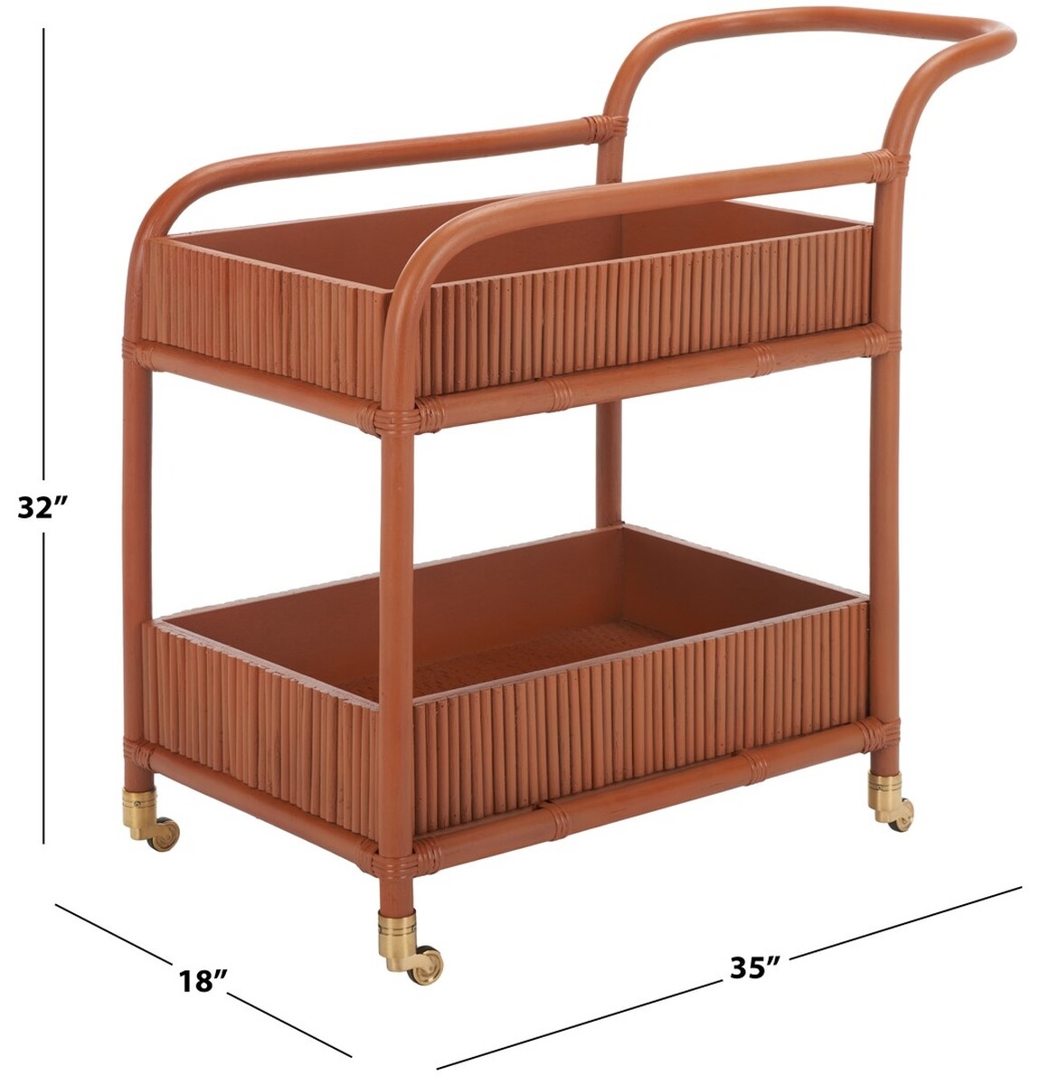 Barnette Rattan Pole Barcart - Amber - Safavieh - Image 8