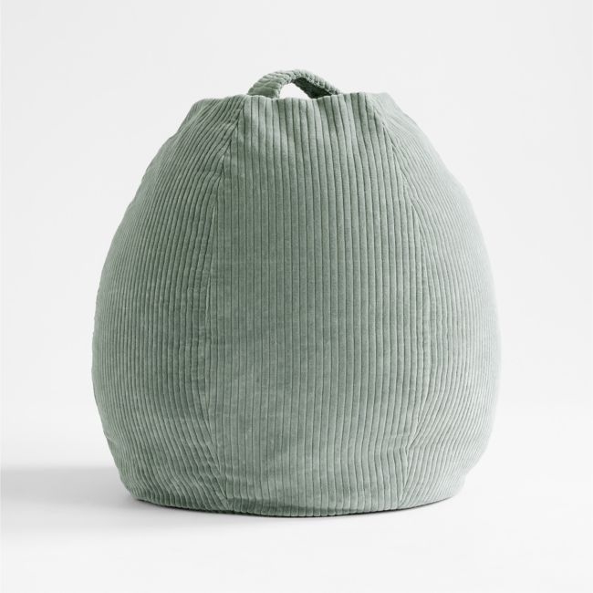 Verte Green Large 40" Organic Cotton Corduroy Kids Lounge Bean Bag Chair - Image 0