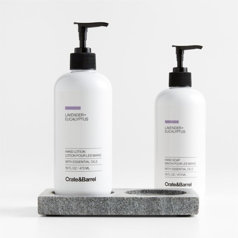Lavender + Eucalyptus Hand Soap and Lotion Set with Hayes Caddy - Image 1