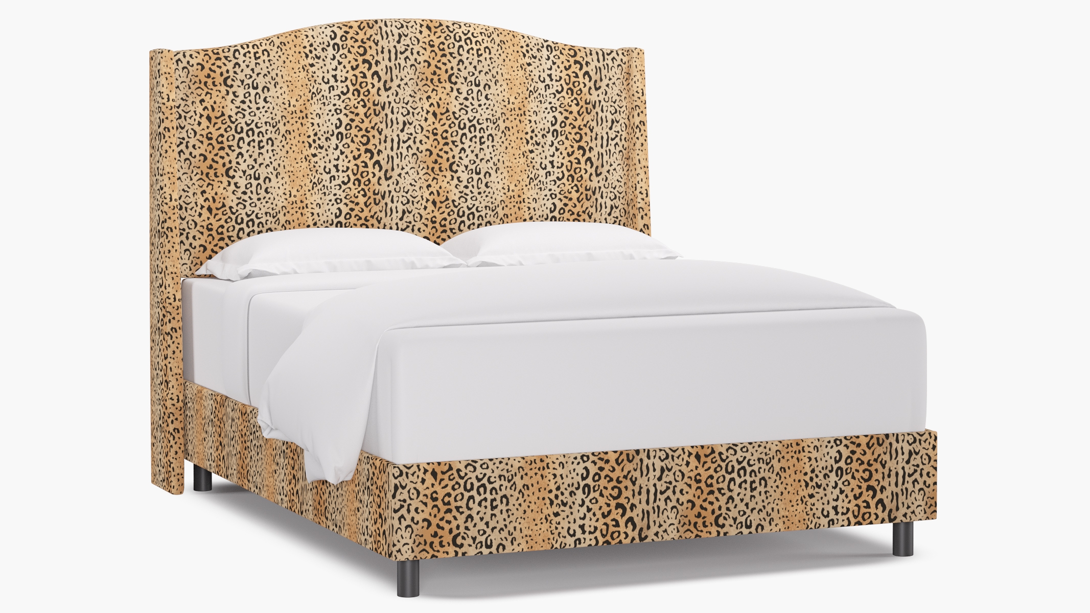 Classic Wingback Bed, Leopard, Queen - Image 0