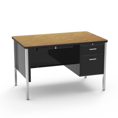 Virco 543 - 540 Series Teacher Desk, Single Pedestal  With Nylon Glides - Image 0