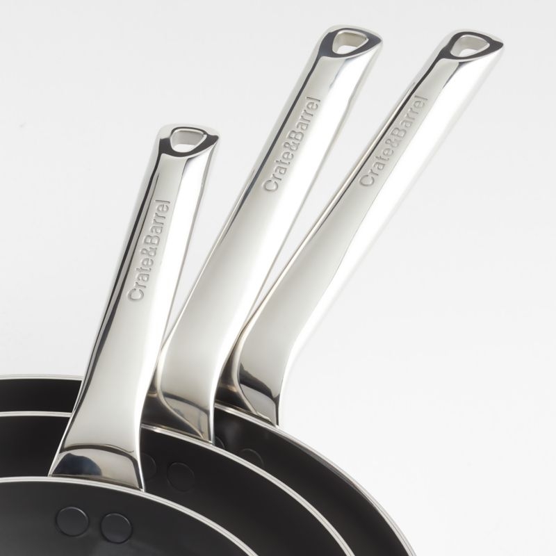 Crate & Barrel EvenCook Core ® Ceramic Non-Stick Fry Pans, Set of 3 - Image 1