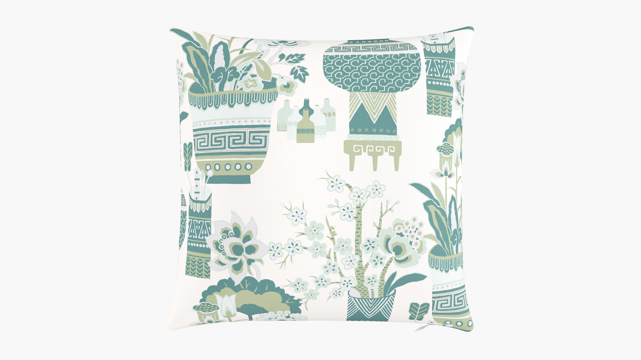 Outdoor 20" Throw Pillow, Pistachio Kan-Shie, 20" x 20" - Image 0